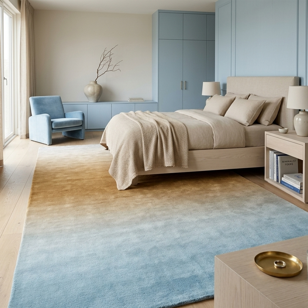 Bluing Ivory Gradient Rug